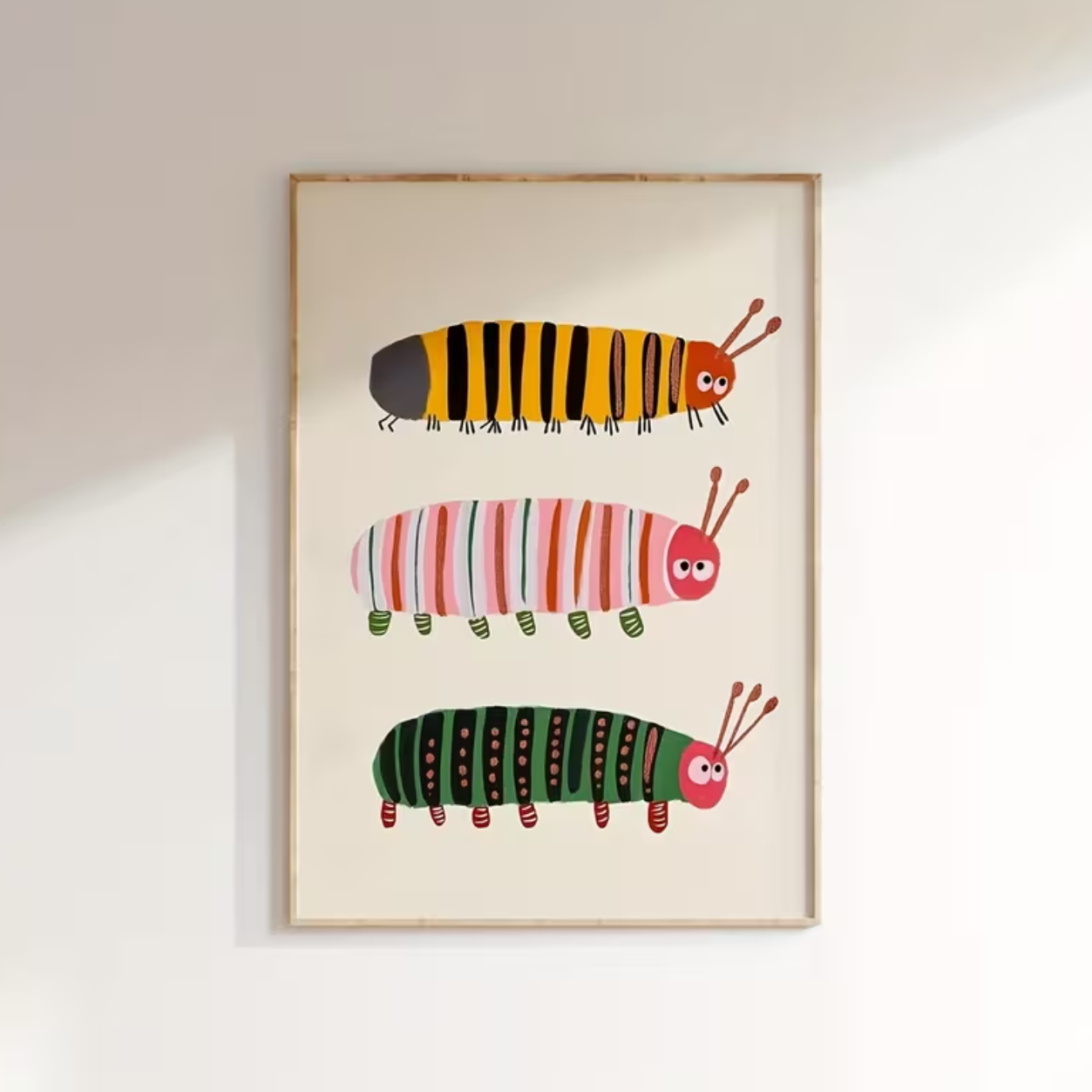 Canvas 'Kleurrijke Rupsen'