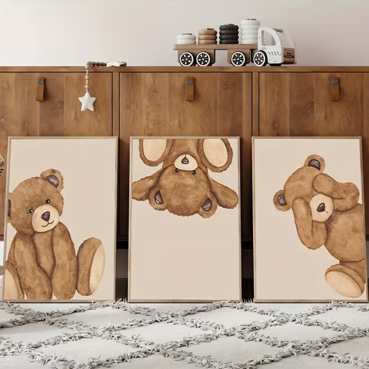 Set van 3 Canvas 'Teddyberen'