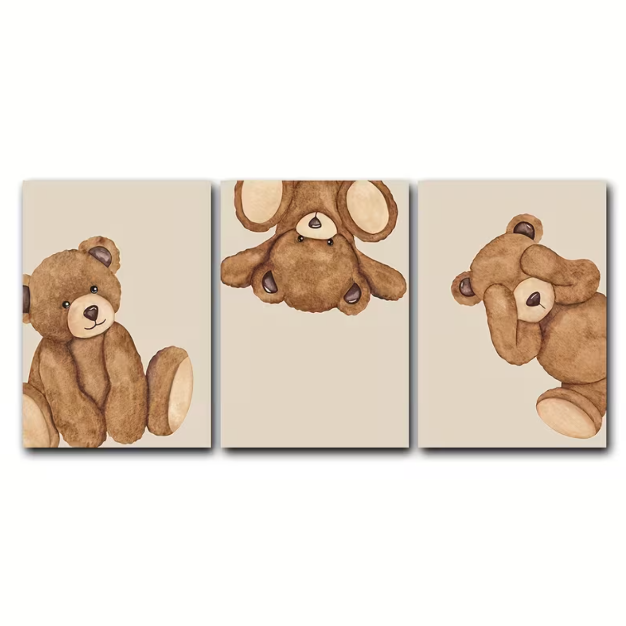 Set van 3 Canvas 'Teddyberen'