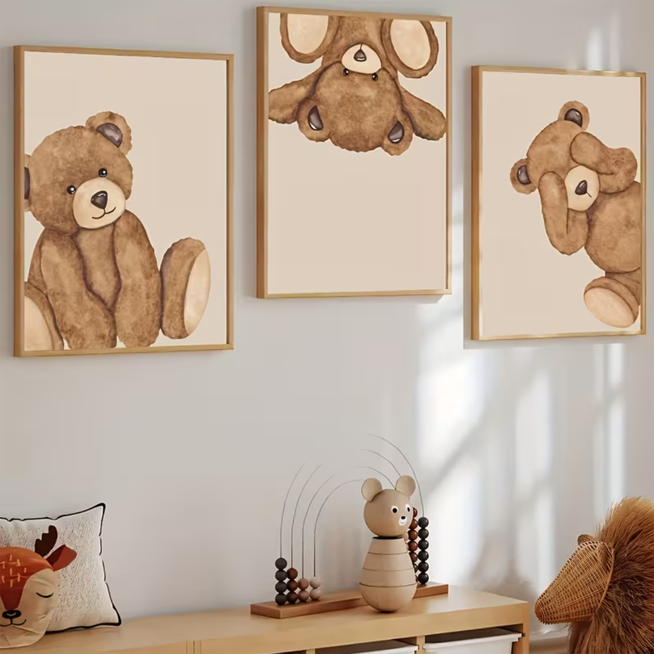 Set van 3 Canvas 'Teddyberen'