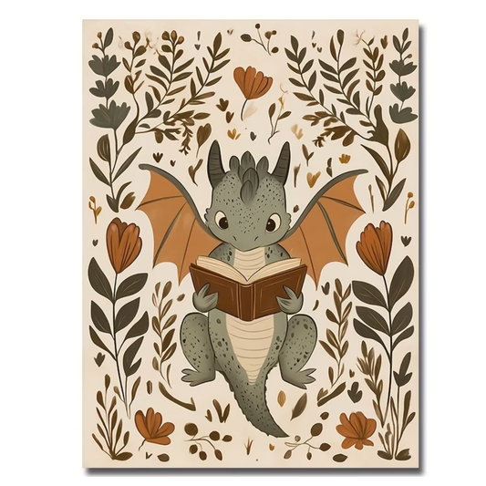 Canvas 'Lezende Draak'