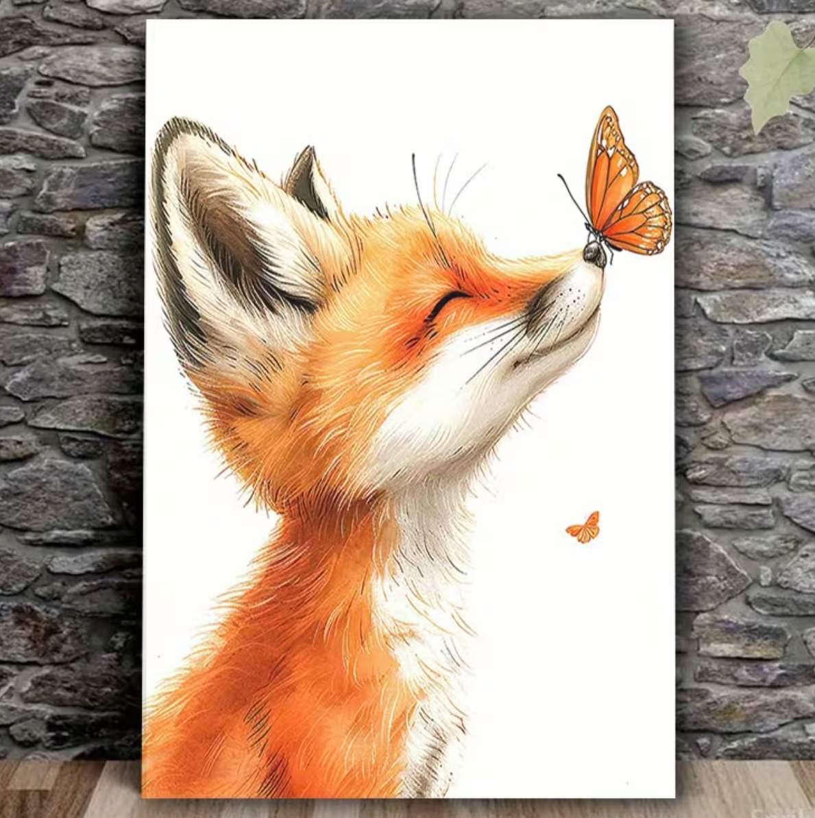 Canvas Poster 'Vosje met Vlinder'