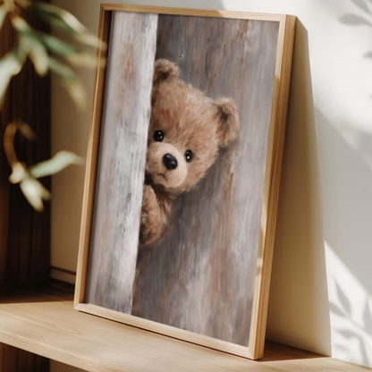 Canvas 'Glurende Teddybeer'