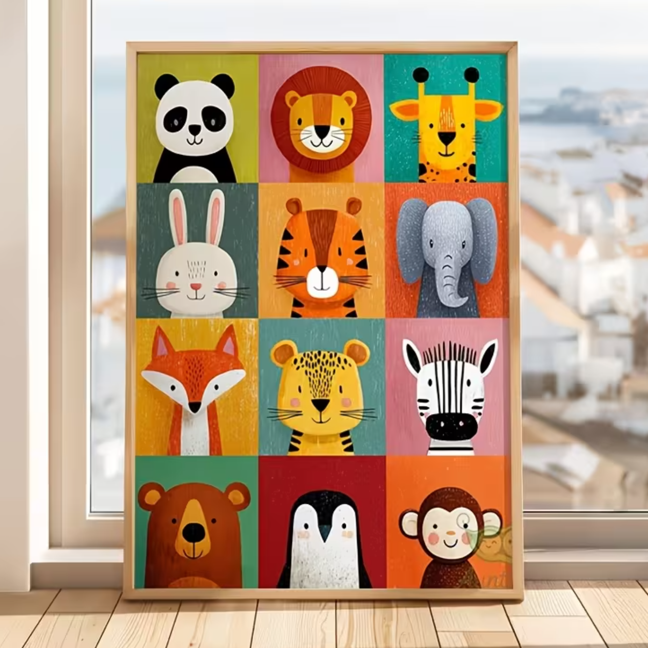 Canvas '12 Gekleurde Dieren'
