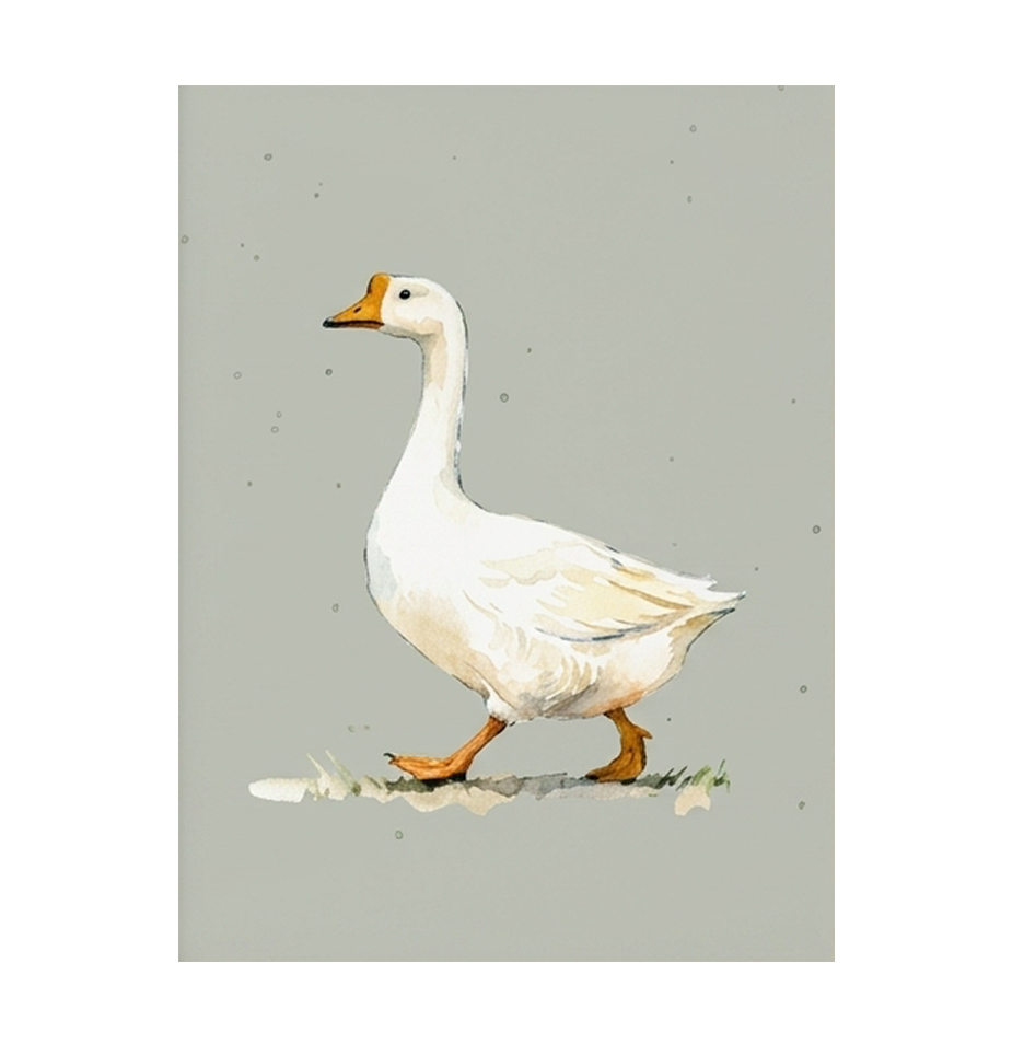 Set van 3 Canvas 'Gans met Kuikens'