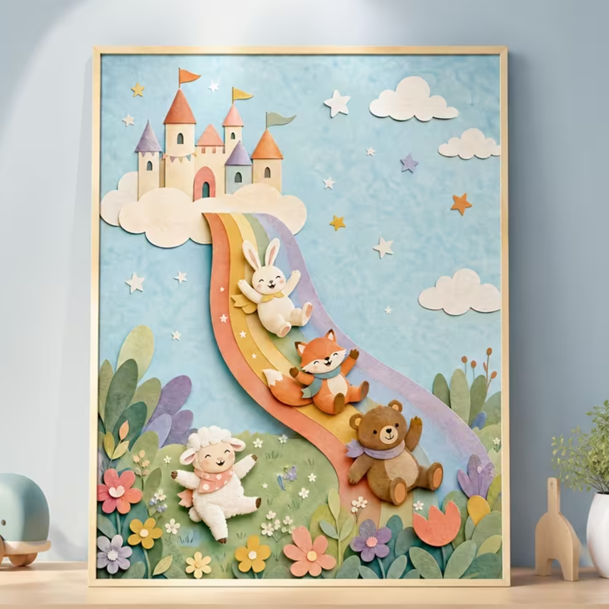 Canvas 'Regenboog Glijbaan'