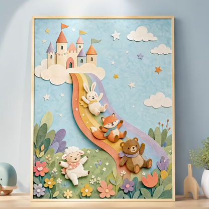 Canvas 'Regenboog Glijbaan'