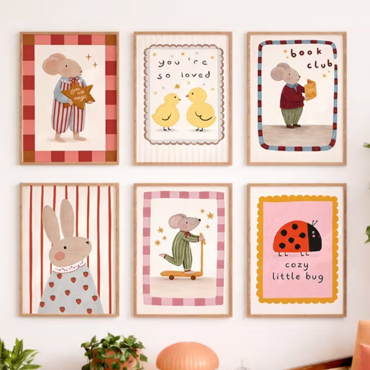 Set van 6 Canvas 'Eclectic Happiness'