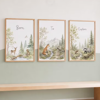 Set van 3 Canvas 'Born To Explore'