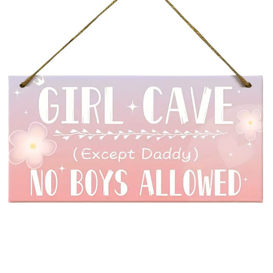 Decoratie bordje Girl Cave