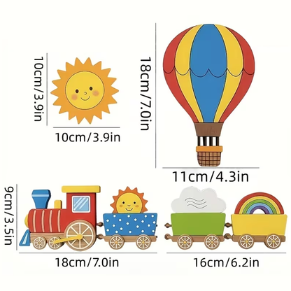 Houten Wand Decoratie Treintje