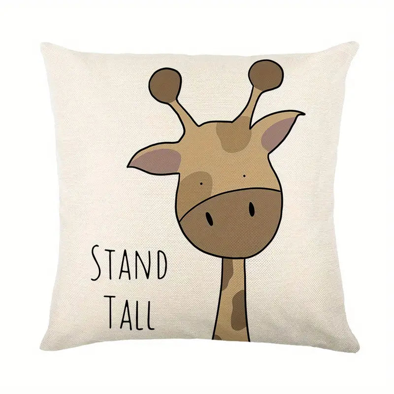 Jute-look Kussenhoesjes giraffe