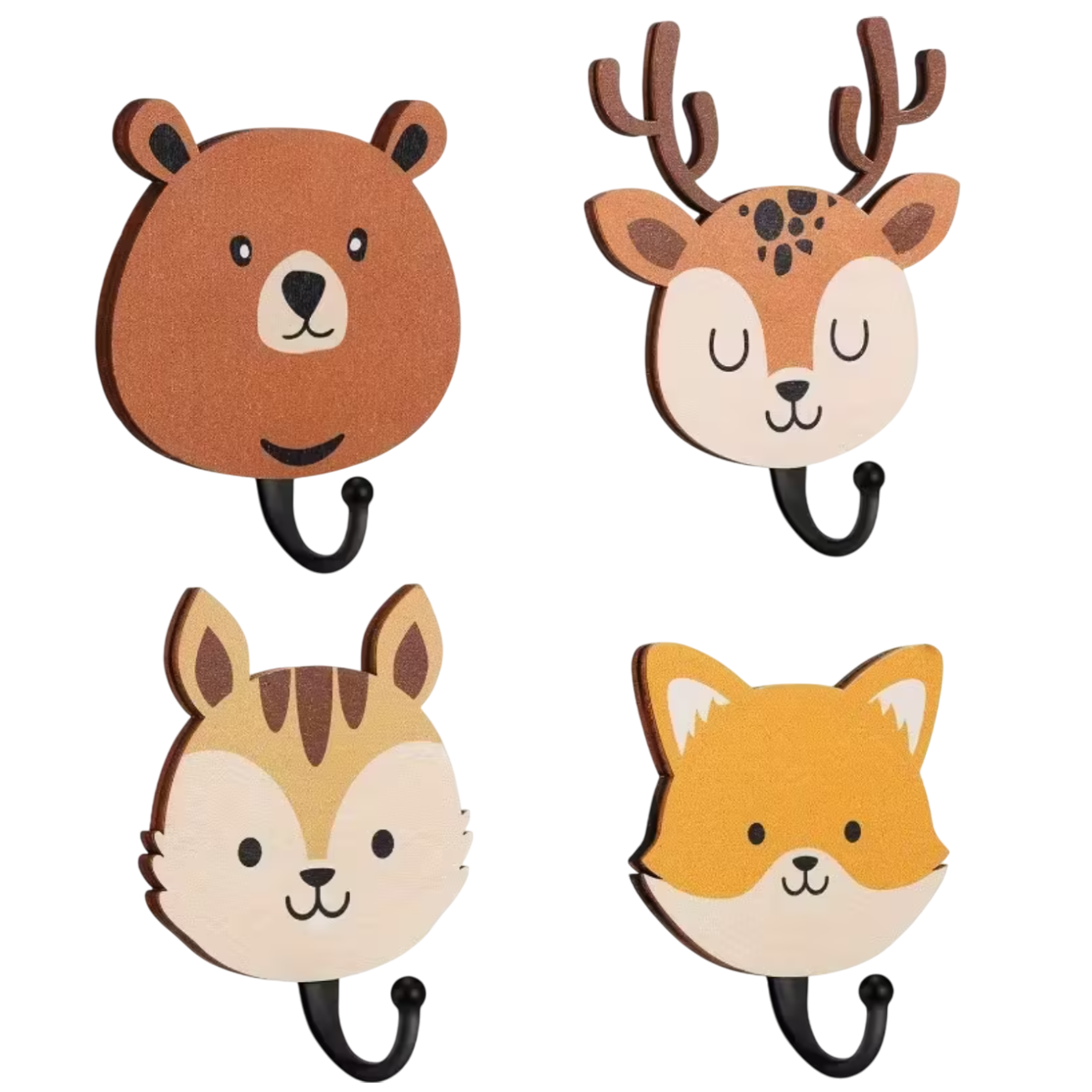 Set van 4 Dierenkop Haakjes