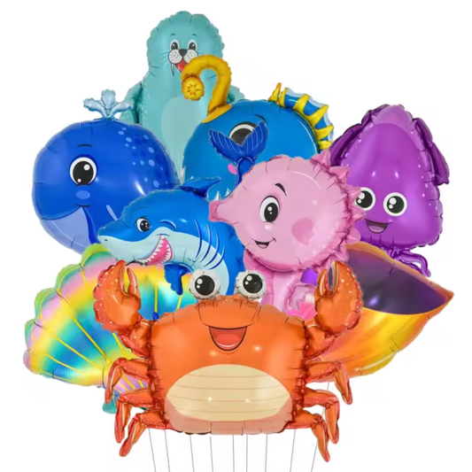 9 stuks Folieballonnen 'Zeedieren'