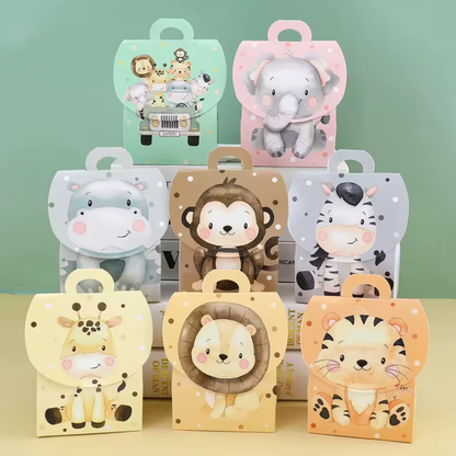 8 stuks Jungle Dieren Traktatiedoosjes