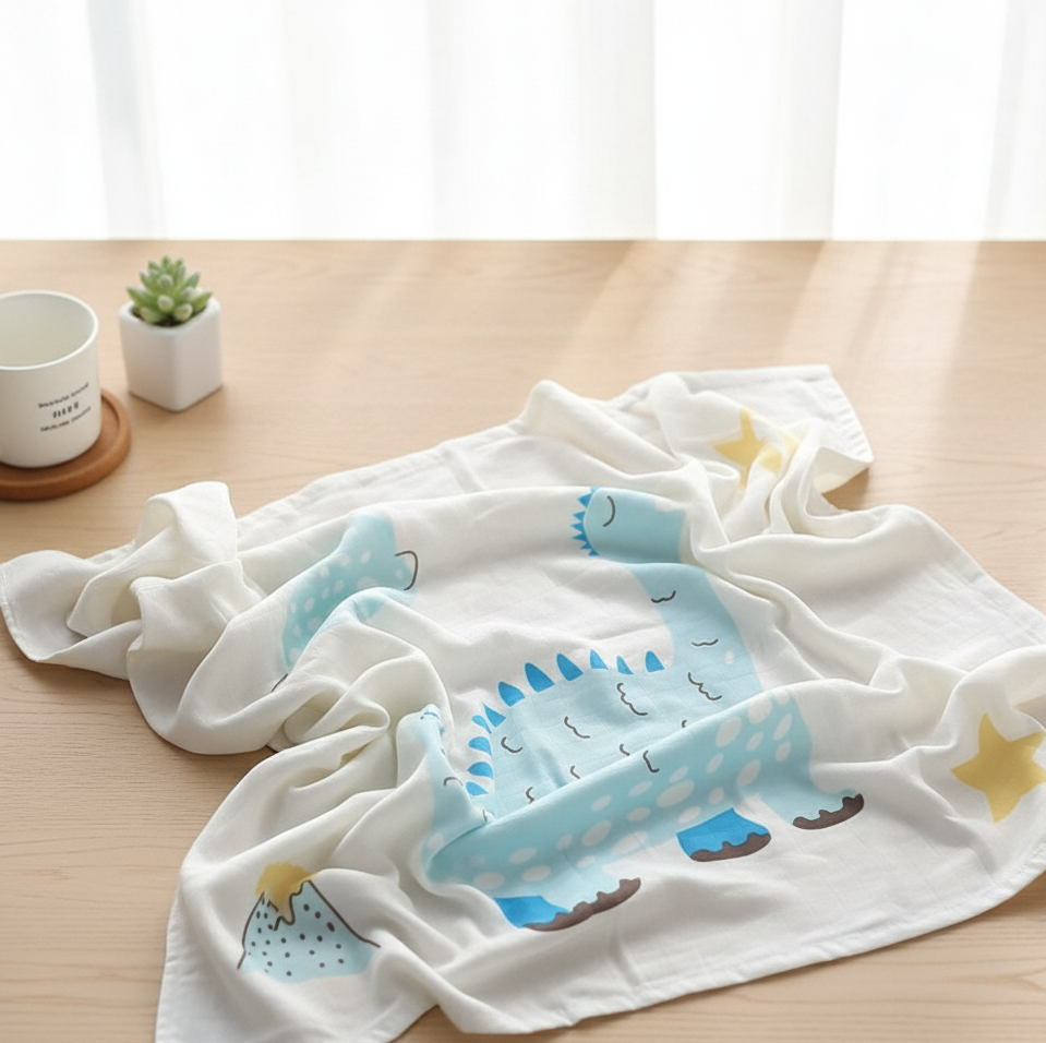 Hydrofiele Doek met Print (110x110 cm) 'Dinosaurus