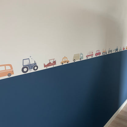 Muursticker 'Gekleurde Voertuigen'