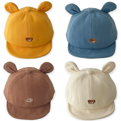 Corduroy Cap met Berenoren (4 kleuren)