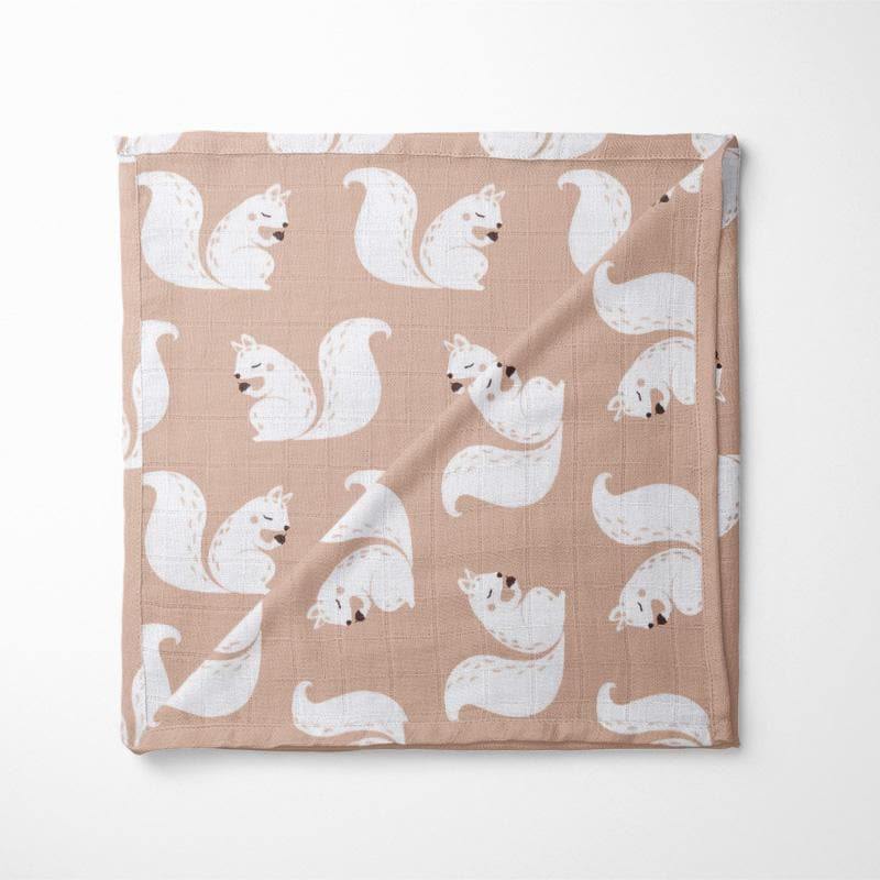 Bamboe/katoen doek met eekhoorn print