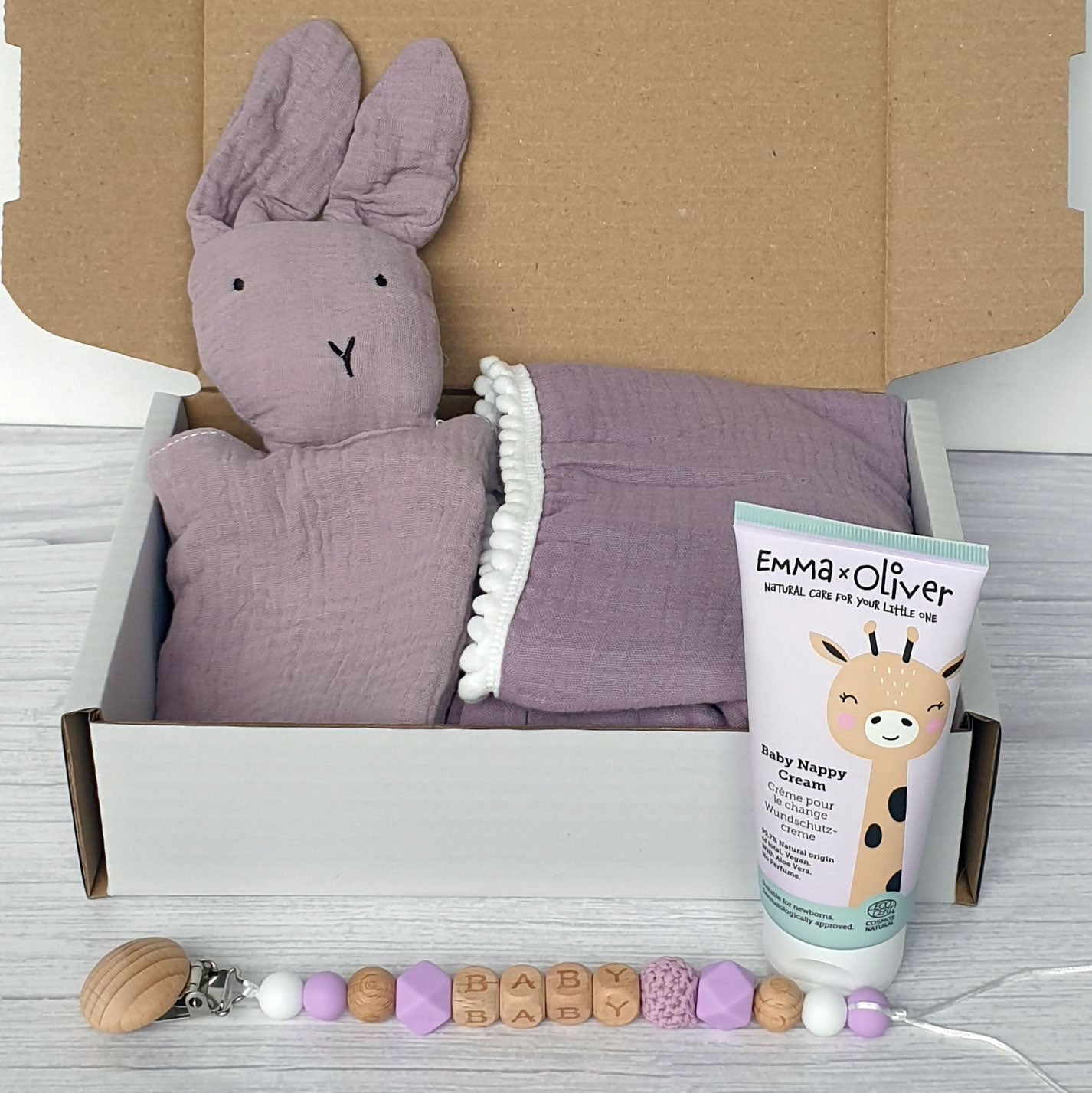 Kraamcadeau Box "Purple Bunny"