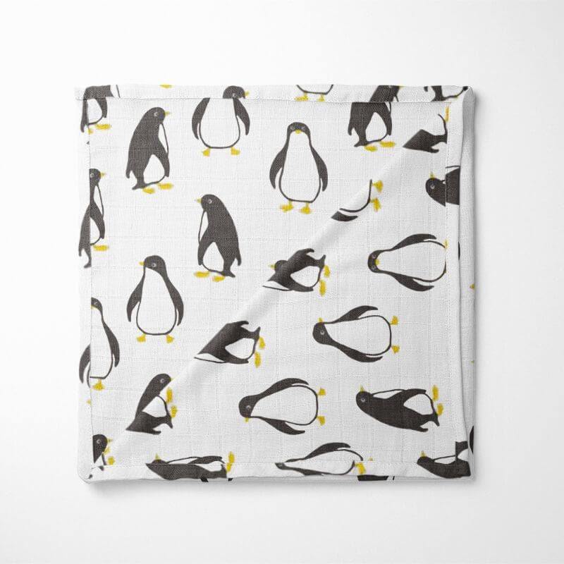 Bamboe/katoen doek met pinguin print