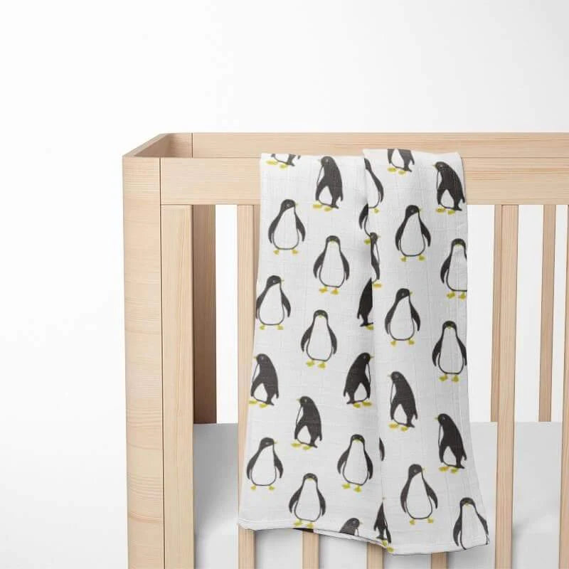 Bamboe/katoen doek met pinguin print