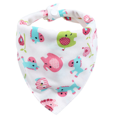 baby Bandana slabbetje met drukknoopje met olifant en paard print