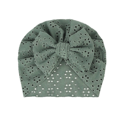 katoenen baby Turban met Strik in het groen