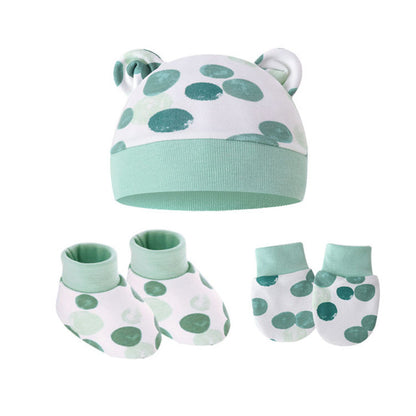 baby Set: muts, wantjes en sokjes groen