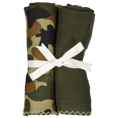 2 pack mousseline dekens camo mosgroen