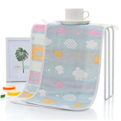 6 laags mousseline handdoek doek maat 25x50 met wolken print