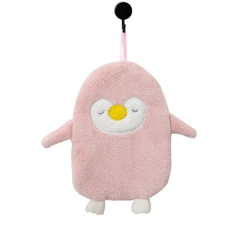 pinguïn handdoek roze