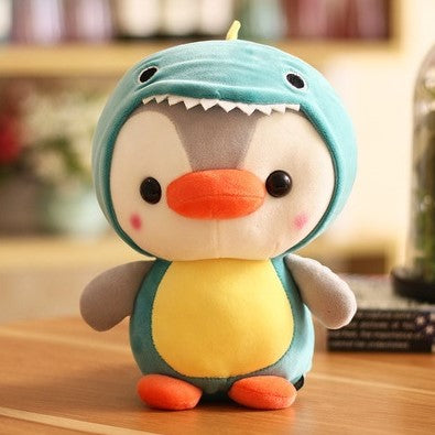 Kawaii Pinguïn Knuffel verkleed als haai