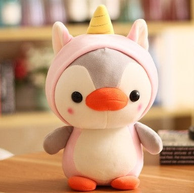 Kawaii Pinguïn Knuffel verkleed als eenhoorn